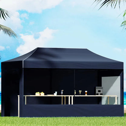 Instahut Gazebo Pop Up Marquee 3x6 Folding Tent Gazebos Camping 500D Oxford Navy - Mekamart Australia