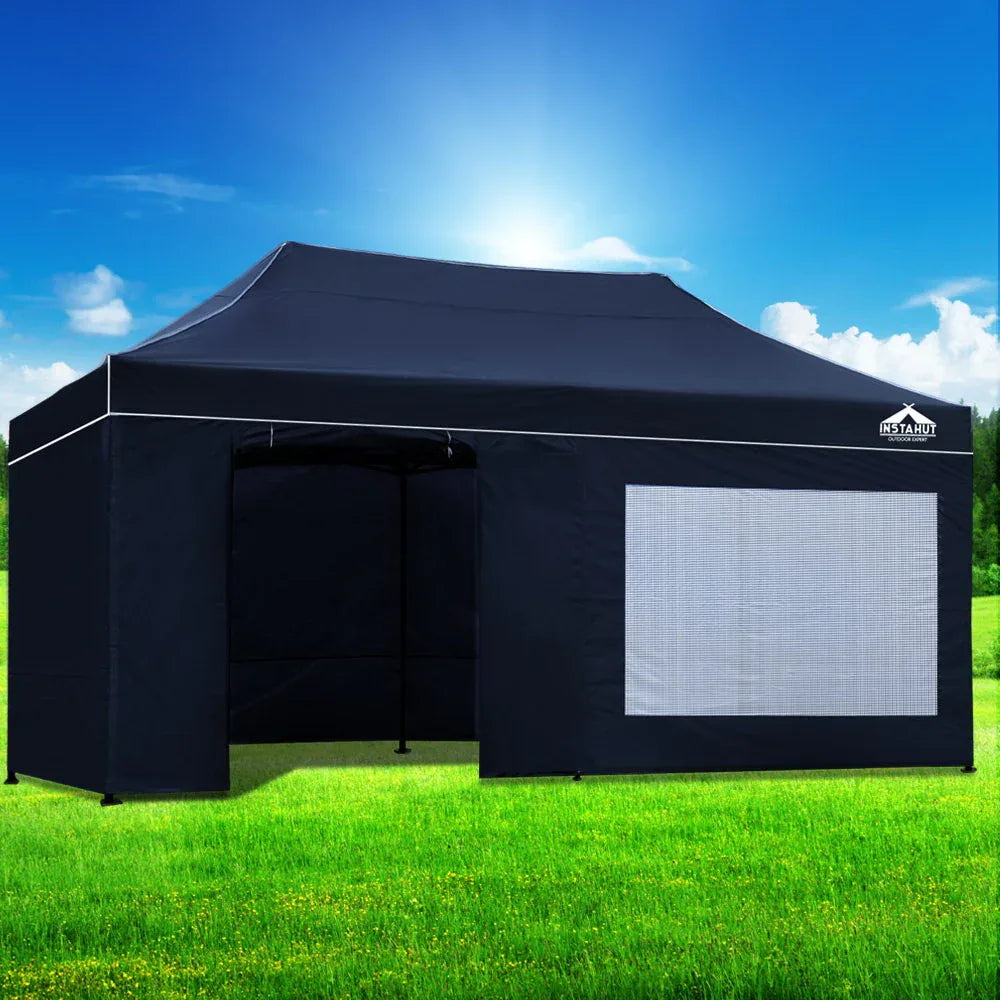 Instahut Gazebo Pop Up Marquee 3x6 Folding Tent Gazebos Camping 500D Oxford Navy - Mekamart Australia