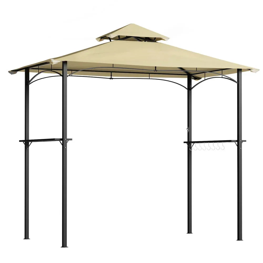 Instahut Gazebo Outdoor Patio Marquee BBQ Grill Shelter Garden Shade Hooks Beige - Mekamart Australia