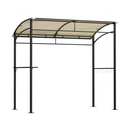 Instahut Gazebo Outdoor BBQ Grill Patio Garden Marquee Shade Shelter Shelf Hooks Beige - Mekamart Australia
