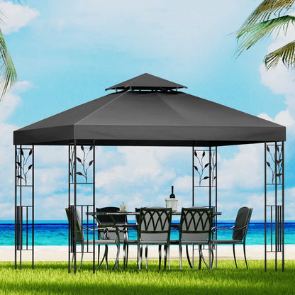 Instahut Gazebo 3x3m Marquee Outdoor Wedding Party Event Tent Home Iron Art Shade Grey - Mekamart Australia