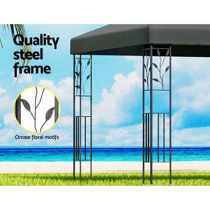 Instahut Gazebo 3x3m Marquee Outdoor Wedding Party Event Tent Home Iron Art Shade Grey - Mekamart Australia