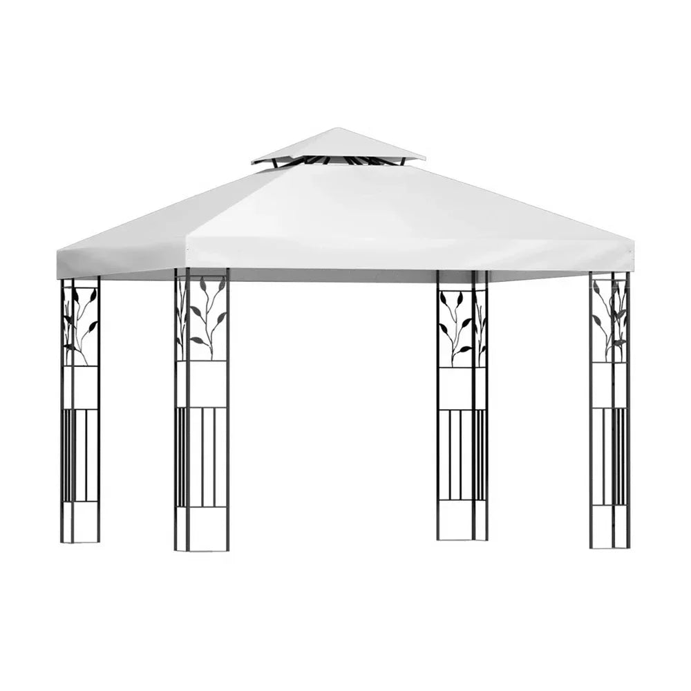 Instahut Gazebo 3x3m Marquee Outdoor Wedding Party Event Tent Home Iron Art Shade White - Mekamart Australia