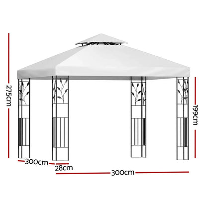 Instahut Gazebo 3x3m Marquee Outdoor Wedding Party Event Tent Home Iron Art Shade White - Mekamart Australia
