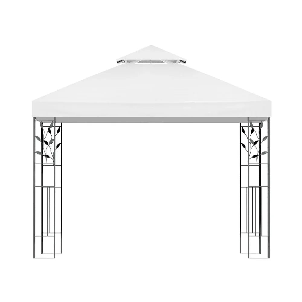 Instahut Gazebo 3x3m Marquee Outdoor Wedding Party Event Tent Home Iron Art Shade White - Mekamart Australia