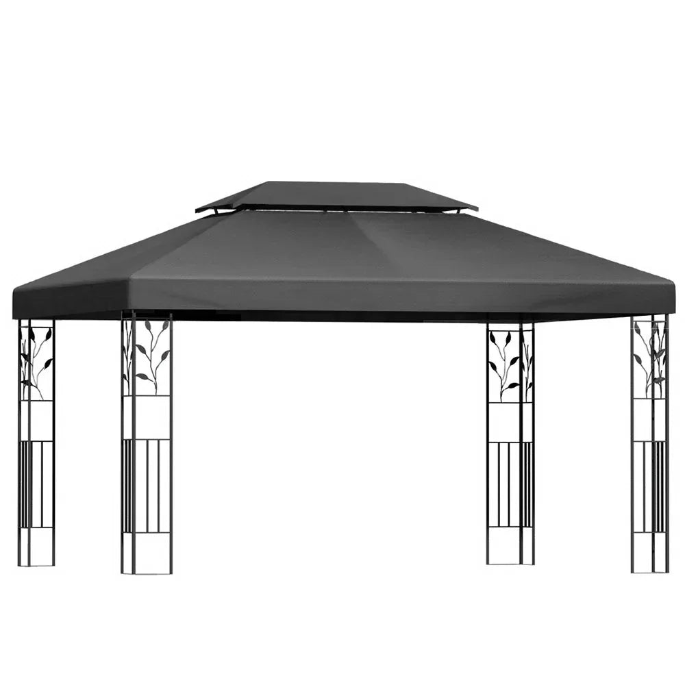 Instahut Gazebo 4x3m Marquee Outdoor Wedding Party Event Tent Home Iron Art Shade Grey - Mekamart Australia