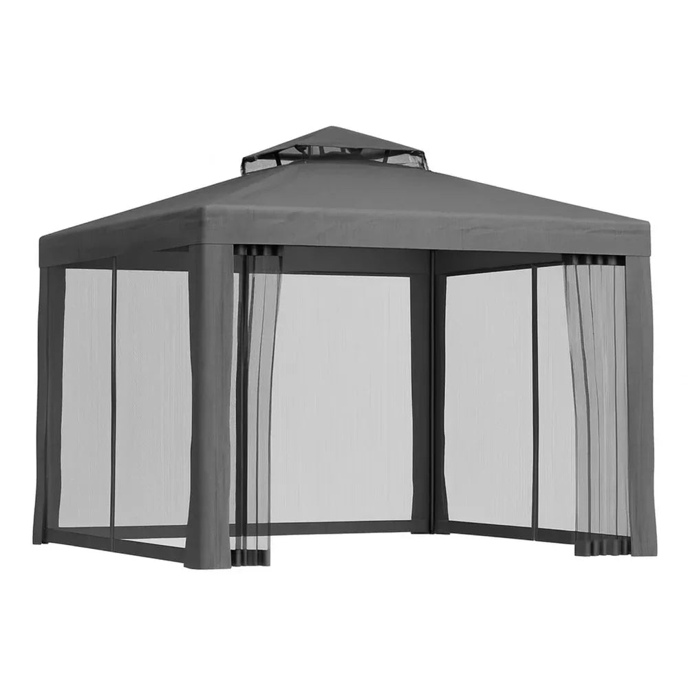 Instahut Gazebo Marquee 3m Outdoor Event Tent Camping Party Mesh Wall Canopy Grey - Mekamart Australia