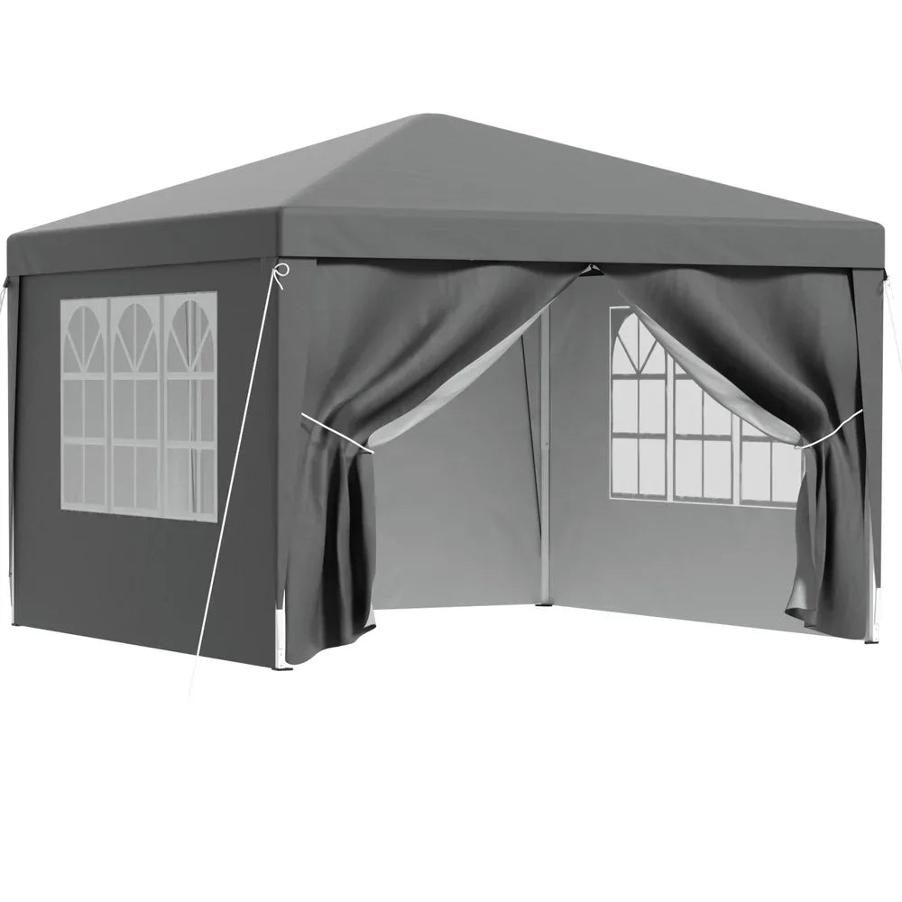 Instahut Gazebo 3x3 Pop Up Marquee Folding Tent Wedding Gazebos Camping Outdoor Shade Canopy Gray - Mekamart Australia