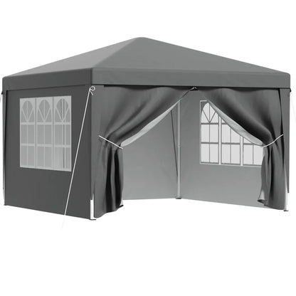 Instahut Gazebo 3x3 Pop Up Marquee Folding Tent Wedding Gazebos Camping Outdoor Shade Canopy Gray - Mekamart Australia