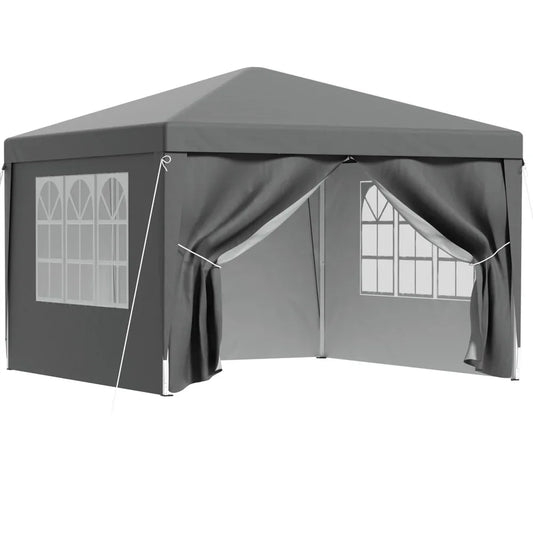Instahut Gazebo 3x3 Pop Up Marquee Folding Tent Wedding Gazebos Camping Outdoor Shade Canopy Gray - Mekamart Australia
