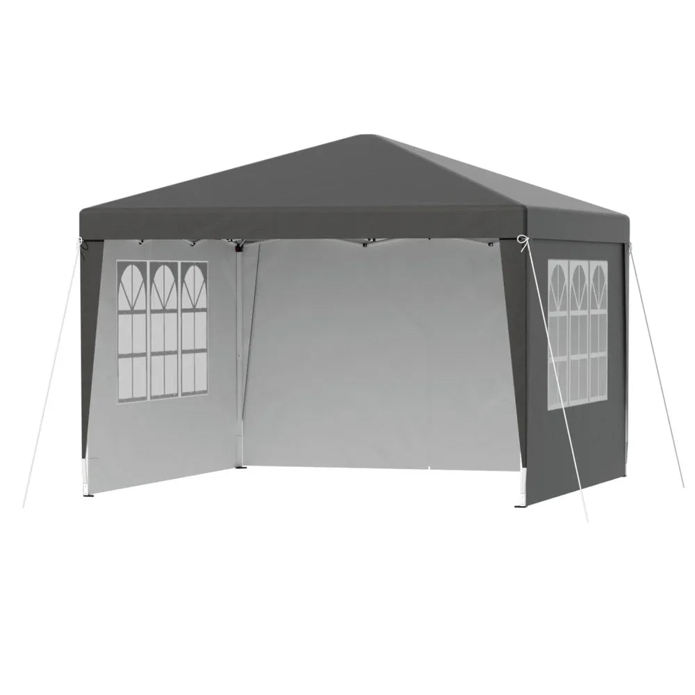 Instahut Gazebo 3x3 Pop Up Marquee Folding Tent Wedding Gazebos Camping Outdoor Shade Canopy Gray - Mekamart Australia