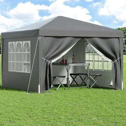 Instahut Gazebo 3x3 Pop Up Marquee Folding Tent Wedding Gazebos Camping Outdoor Shade Canopy Gray - Mekamart Australia