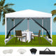 Instahut Gazebo Pop Up Marquee 3x3m Wedding Party Outdoor Camping Tent Canopy Shade Mesh Wall White - Mekamart Australia