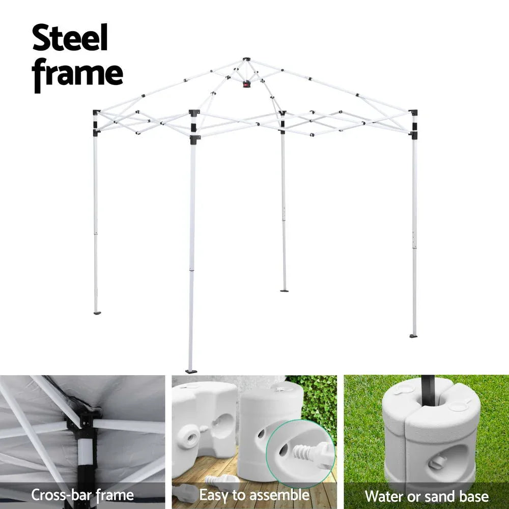 Instahut Gazebo 2x2m Outdoor Patio Garden Marquee Shade w/ Base Pods Blue - Mekamart Australia