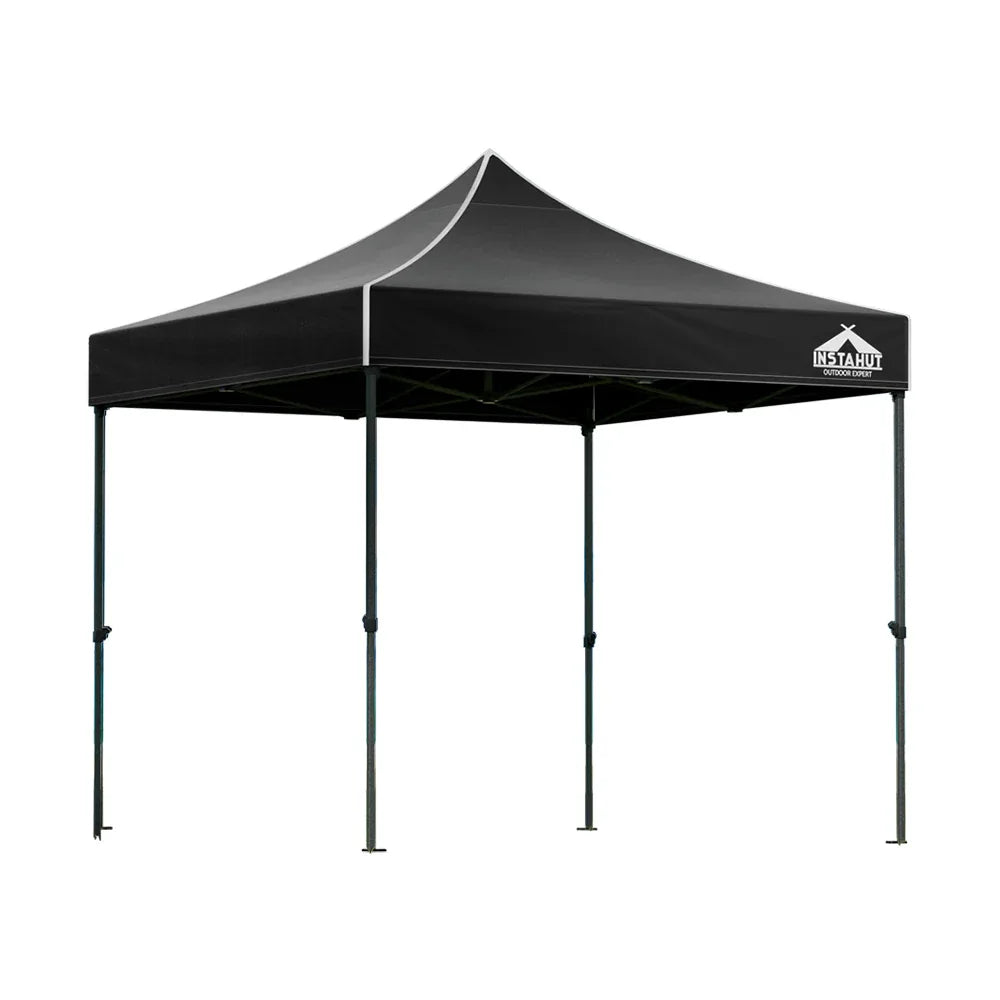 Instahut Gazebo Pop Up Marquee 3x3m Folding Tent Wedding Outdoor Camping Canopy Gazebos Shade Black - Mekamart Australia