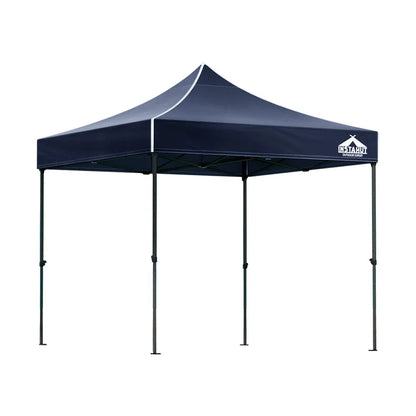 Instahut Gazebo Pop Up 3x3m w/Base Podx4 Marquee Folding Outdoor Wedding Camping Tent Shade Canopy Navy - Mekamart Australia