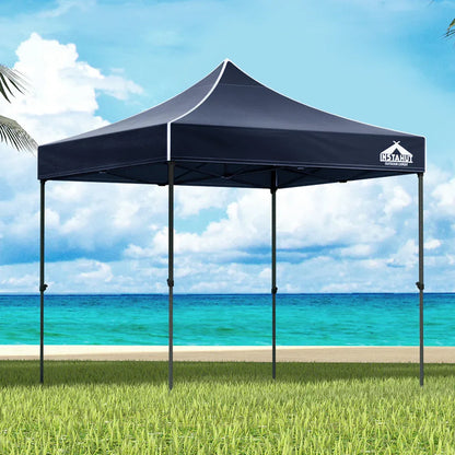 Instahut Gazebo Pop Up 3x3m w/Base Podx4 Marquee Folding Outdoor Wedding Camping Tent Shade Canopy Navy - Mekamart Australia