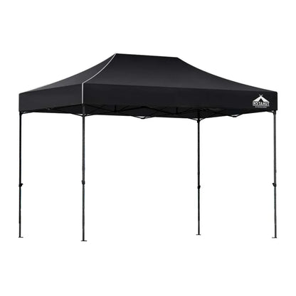 Instahut Gazebo Pop Up Marquee 3x4.5 Folding Tent 500D Wedding Camping Black - Mekamart Australia