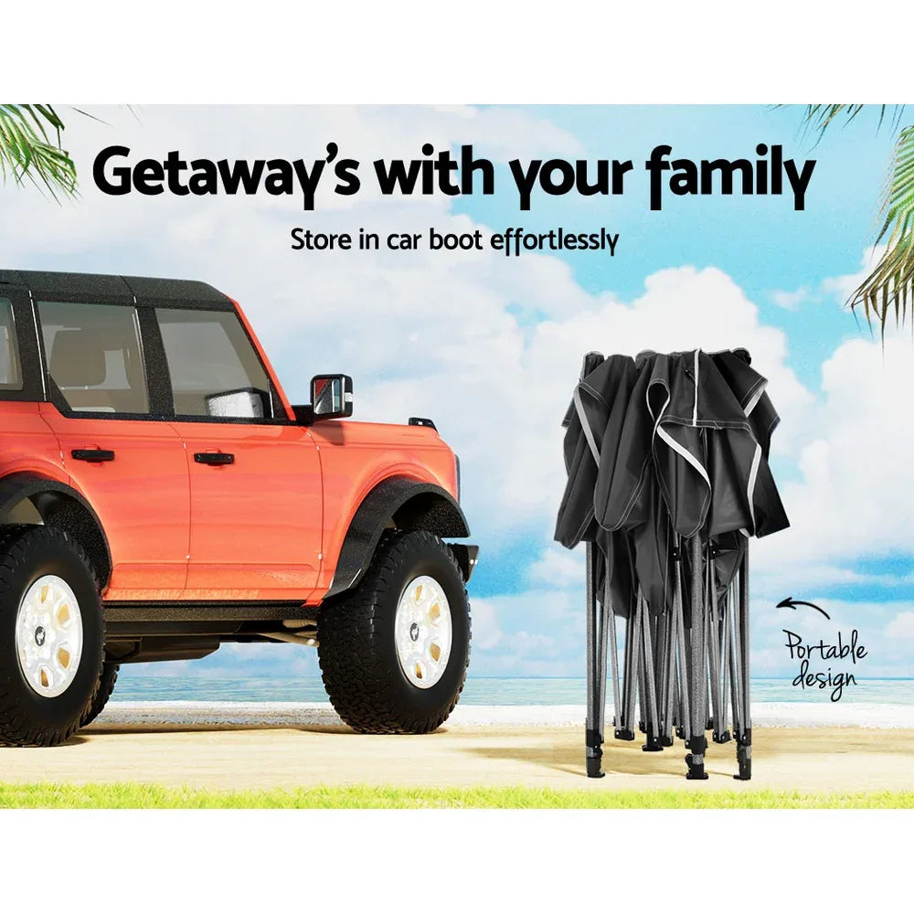 Instahut Gazebo Pop Up Marquee 3x4.5 Folding Tent 500D Wedding Camping Black - Mekamart Australia
