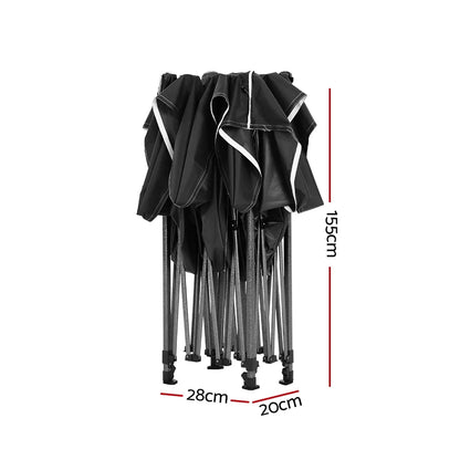 Instahut Gazebo Pop Up Marquee 3x4.5 Folding 500D Wedding Tent Base Pod Black - Mekamart Australia