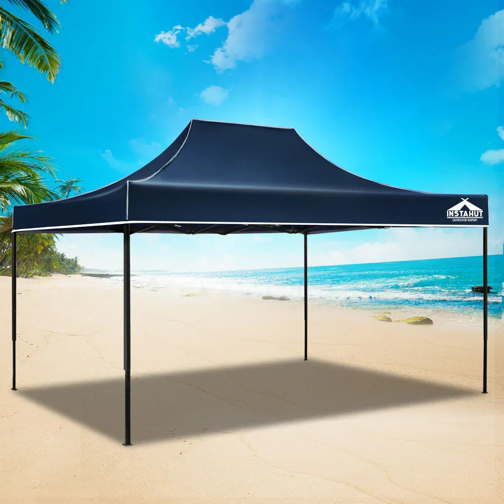 Instahut Gazebo Pop Up Marquee 3x4.5m Folding Tent Camping 500D Oxford Navy - Mekamart Australia