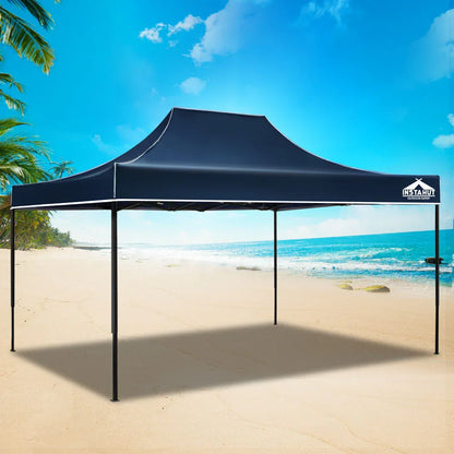 Instahut Gazebo Pop Up Marquee 3x4.5m Folding Tent Camping 500D Oxford Navy - Mekamart Australia