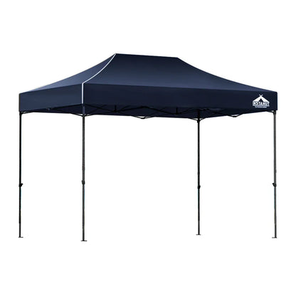 Instahut Gazebo Pop Up 3x4.5m w/Base Podx4 Marquee Folding Outdoor Wedding Camping Tent Shade Canopy Navy - Mekamart Australia