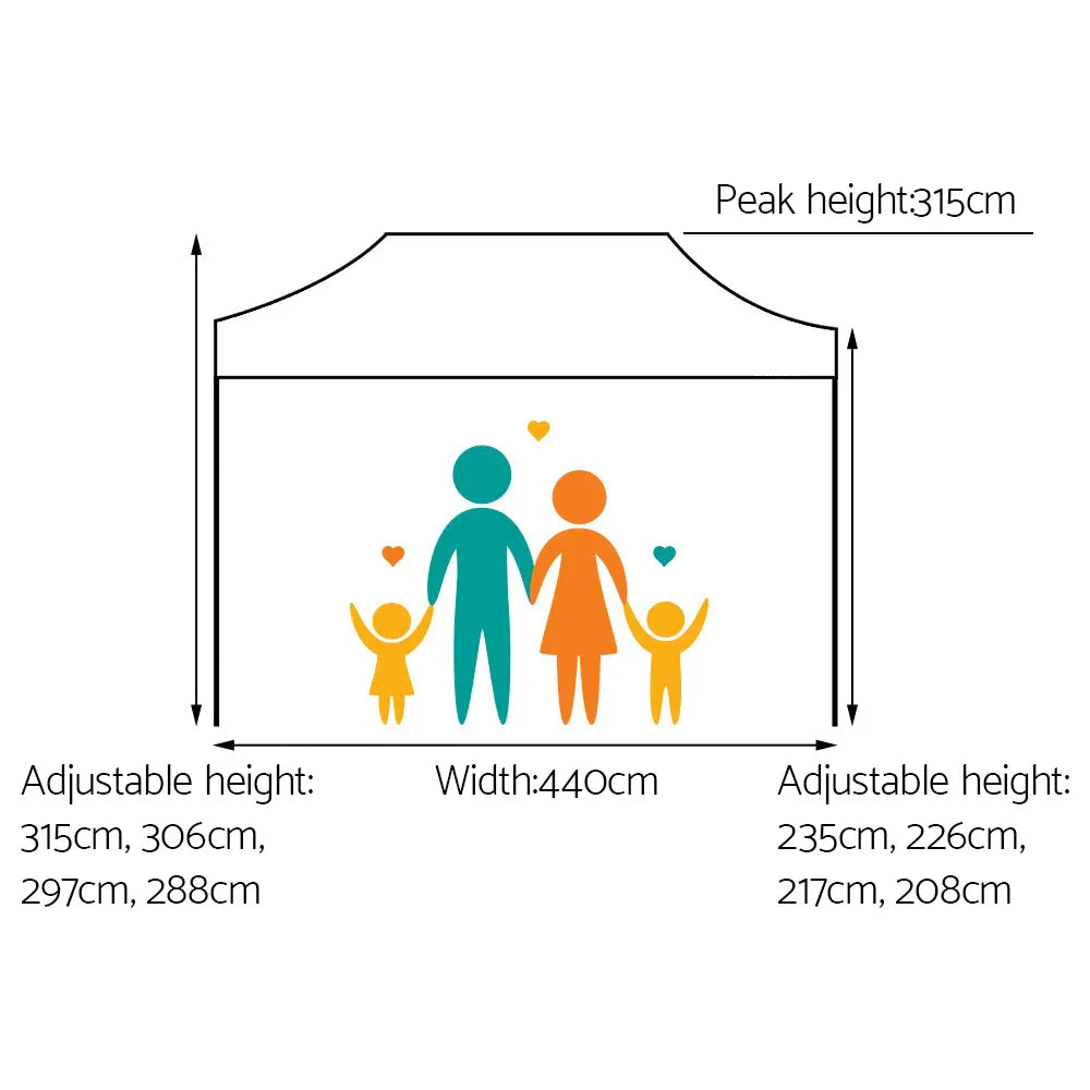 Instahut Gazebo Pop Up Marquee 3x4.5 Folding Tent 500D Oxford Fabric White - Mekamart Australia