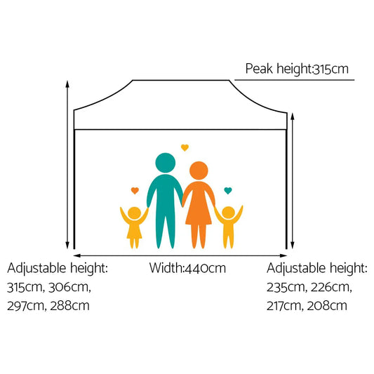 Instahut Gazebo Pop Up Marquee 3x4.5 Folding Tent 500D Oxford Fabric White - Mekamart Australia