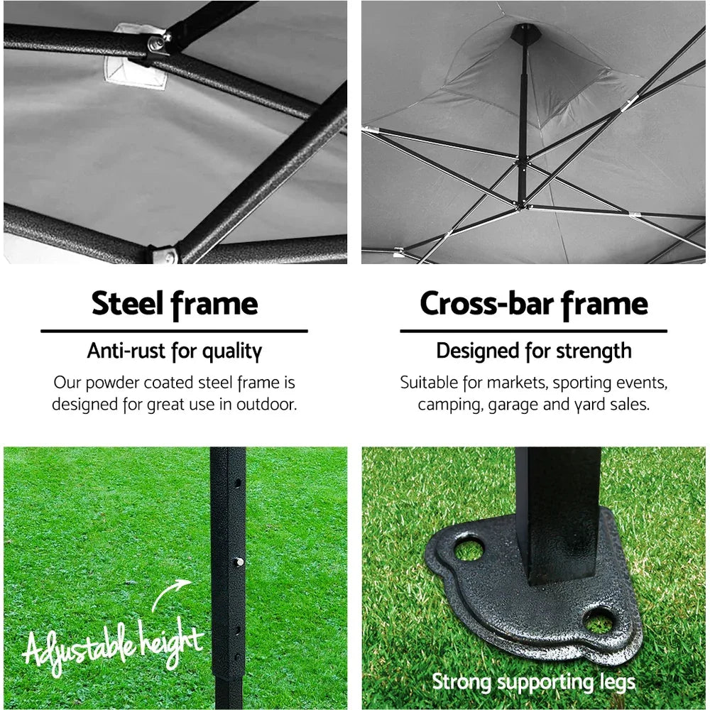 Instahut Gazebo Pop Up Marquee 3x4.5 Folding Tent 500D Oxford Fabric White - Mekamart Australia