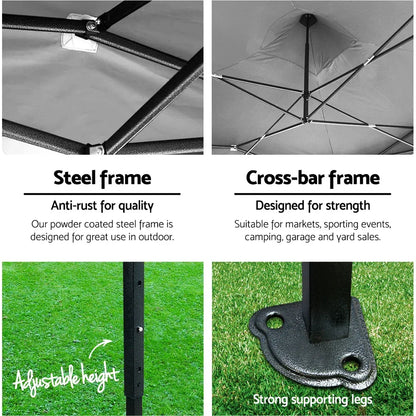Instahut Gazebo Pop Up Marquee 3x4.5 Folding Tent 500D Oxford Fabric White - Mekamart Australia