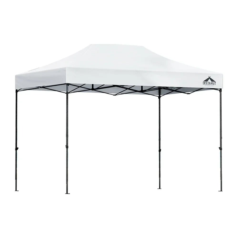 Instahut Gazebo Pop Up 3x4.5m w/Base Podx4 Marquee Folding Outdoor Wedding Camping Tent Shade Canopy White - Mekamart Australia