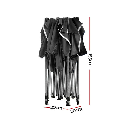 Instahut Gazebo Pop Up Marquee 3x6 Folding Tent Wedding 500D Camping Black - Mekamart Australia