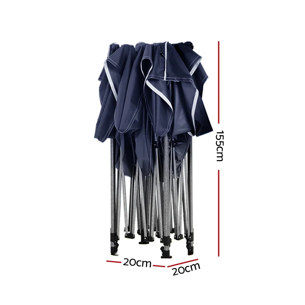 Instahut Gazebo Pop Up Marquee 3x6 Folding Tent Wedding 500D Oxford Camping Navy - Mekamart Australia