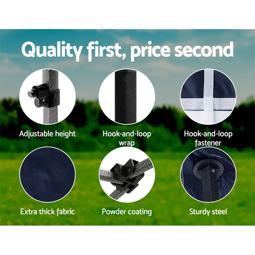 Instahut Gazebo Pop Up Marquee 3x6 Folding Tent Wedding 500D Oxford Camping Navy - Mekamart Australia
