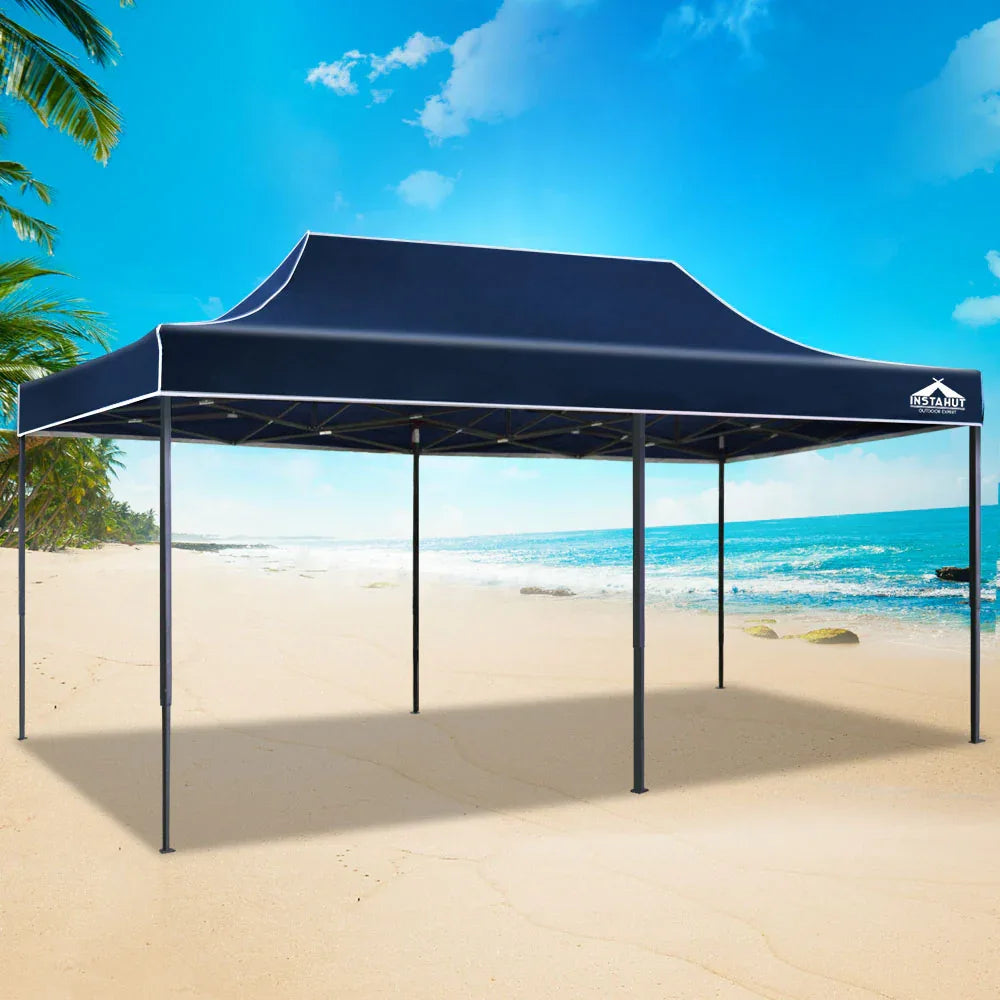 Instahut Gazebo Pop Up Marquee 3x6 Folding Tent Wedding 500D Oxford Camping Navy - Mekamart Australia