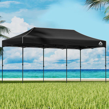 Instahut Gazebo Pop Up Marquee 3x6 Folding Tent Wedding 500D Oxford Camping Navy - Mekamart Australia