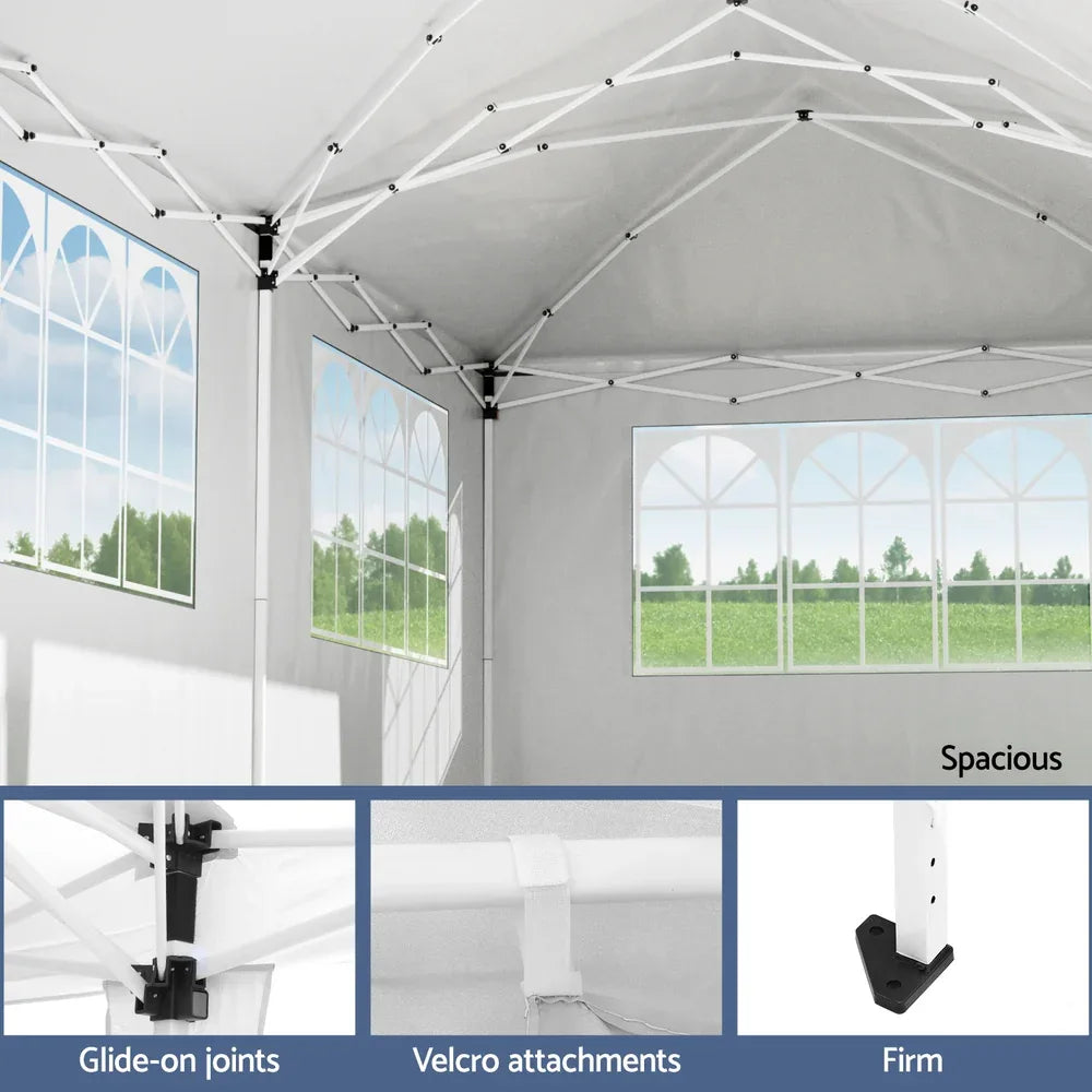 Instahut Gazebo 3x6m Pop Up Marquee Wedding Party Outdoor Camping Canopy Grey - Mekamart Australia
