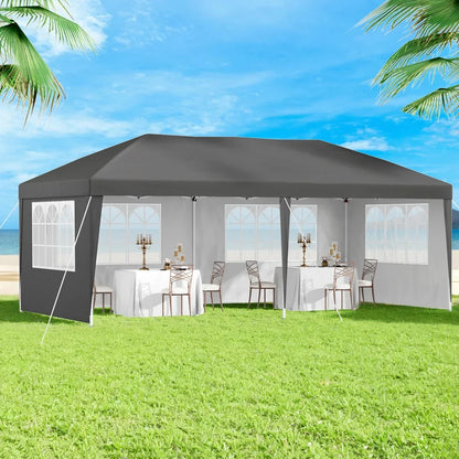 Instahut Gazebo 3x6m Pop Up Marquee Wedding Party Outdoor Camping Canopy Grey - Mekamart Australia