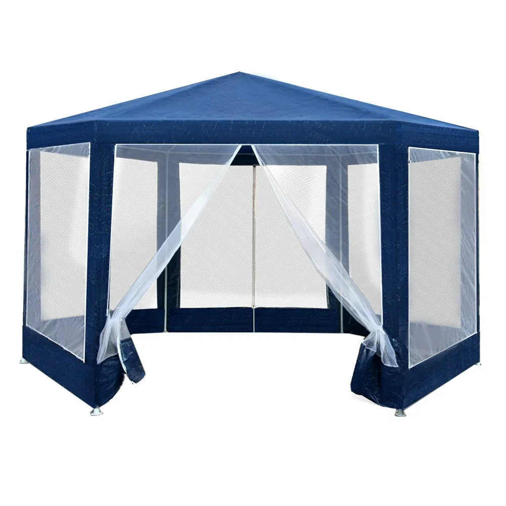 Instahut Gazebo?2x2m Marquee Wedding Party Tent Outdoor Camping Mesh Wall Canopy Shade Gazebos Navy - Mekamart Australia