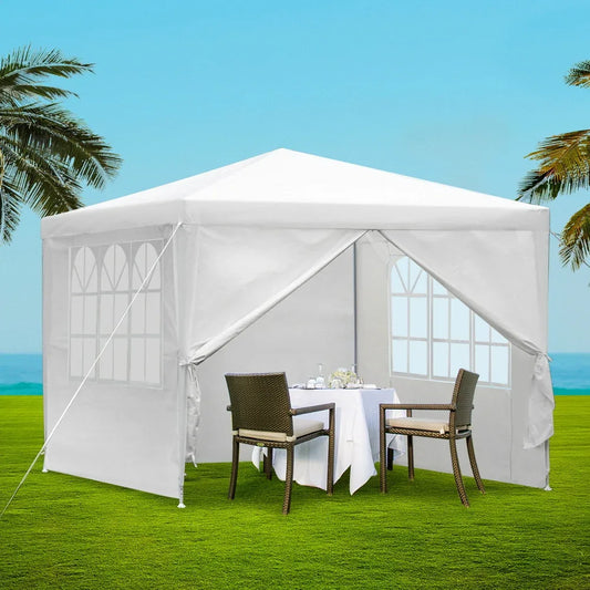 Instahut Gazebo 3x3m Marquee Wedding Party Tent Outdoor Camping Side Wall Canopy Window Panel White - Mekamart Australia