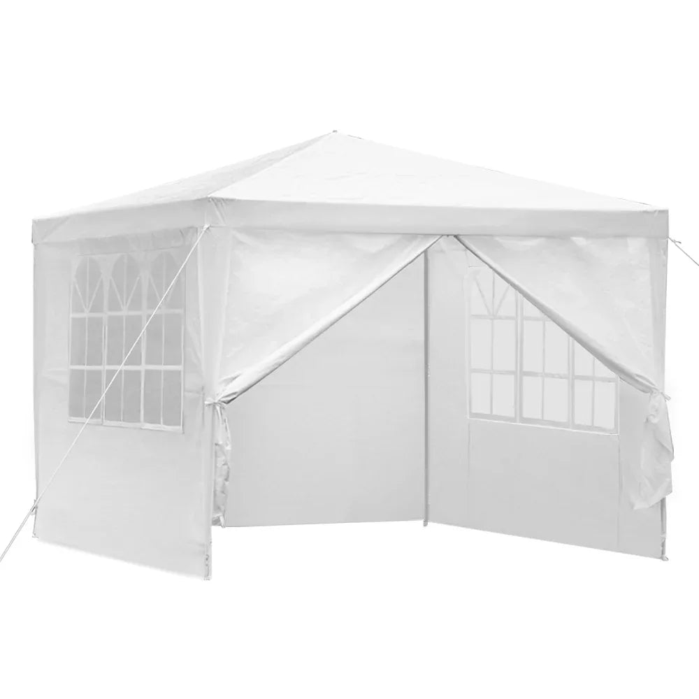 Instahut Gazebo 3x3m Marquee Wedding Party Tent Outdoor Camping Side Wall Canopy Window Panel White - Mekamart Australia