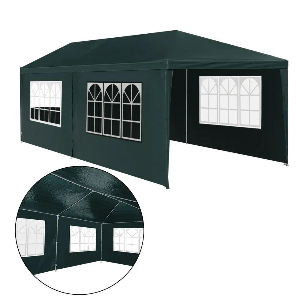 Instahut Gazebo 3x6m Marquee Wedding Party Tent Outdoor Camping Side Wall Canopy 4 Panel Green - Mekamart Australia
