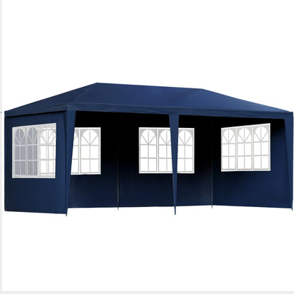 Instahut Gazebo 3x6m Marquee Wedding Party Tent Outdoor Camping Side Wall Canopy 6 Panel Blue - Mekamart Australia