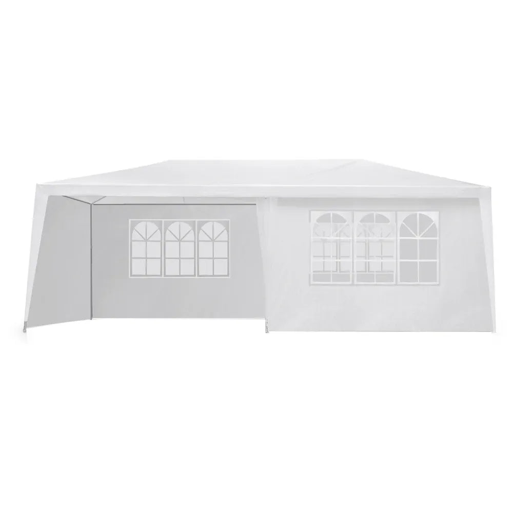 Instahut Gazebo 3x6m Marquee Wedding Party Tent Outdoor Camping Side Wall Canopy 6 Panel White - Mekamart Australia
