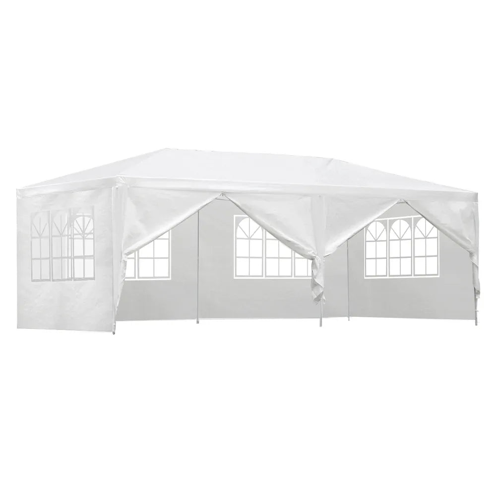 Instahut Gazebo 3x6m Marquee Wedding Party Tent Outdoor Camping Side Wall Canopy 6 Panel White - Mekamart Australia