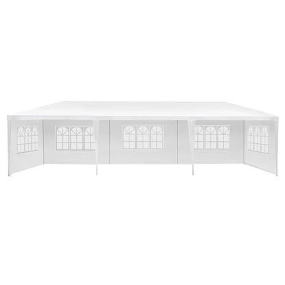 Instahut Gazebo 3x9m Marquee Wedding Party Tent Outdoor Camping Side Wall Canopy 5 Panel White - Mekamart Australia