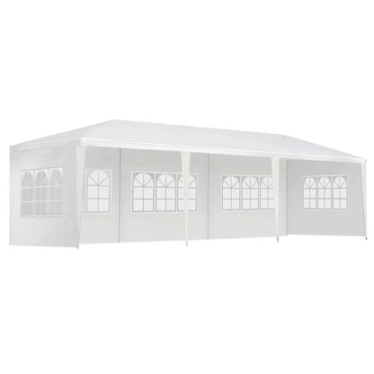 Instahut Gazebo 3x9m Marquee Wedding Party Tent Outdoor Camping Side Wall Canopy 5 Panel White - Mekamart Australia
