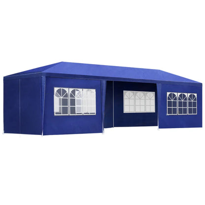 Instahut Gazebo 3x9m Marquee Wedding Party Tent Outdoor Camping Side Wall Canopy 8 Panel Blue - Mekamart Australia