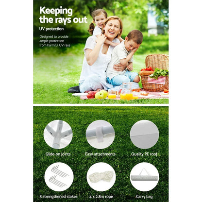 Instahut Gazebo 3x3m Wedding Party Marquee Tent Outdoor Event Camping Canopy Shade White - Mekamart Australia